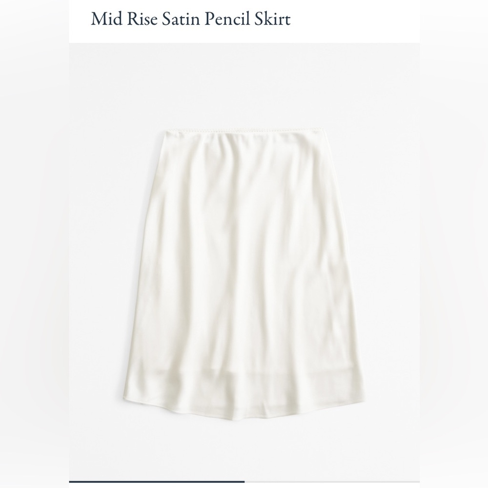Abercrombie Mid Rise Satin Pencil Skirt NWT